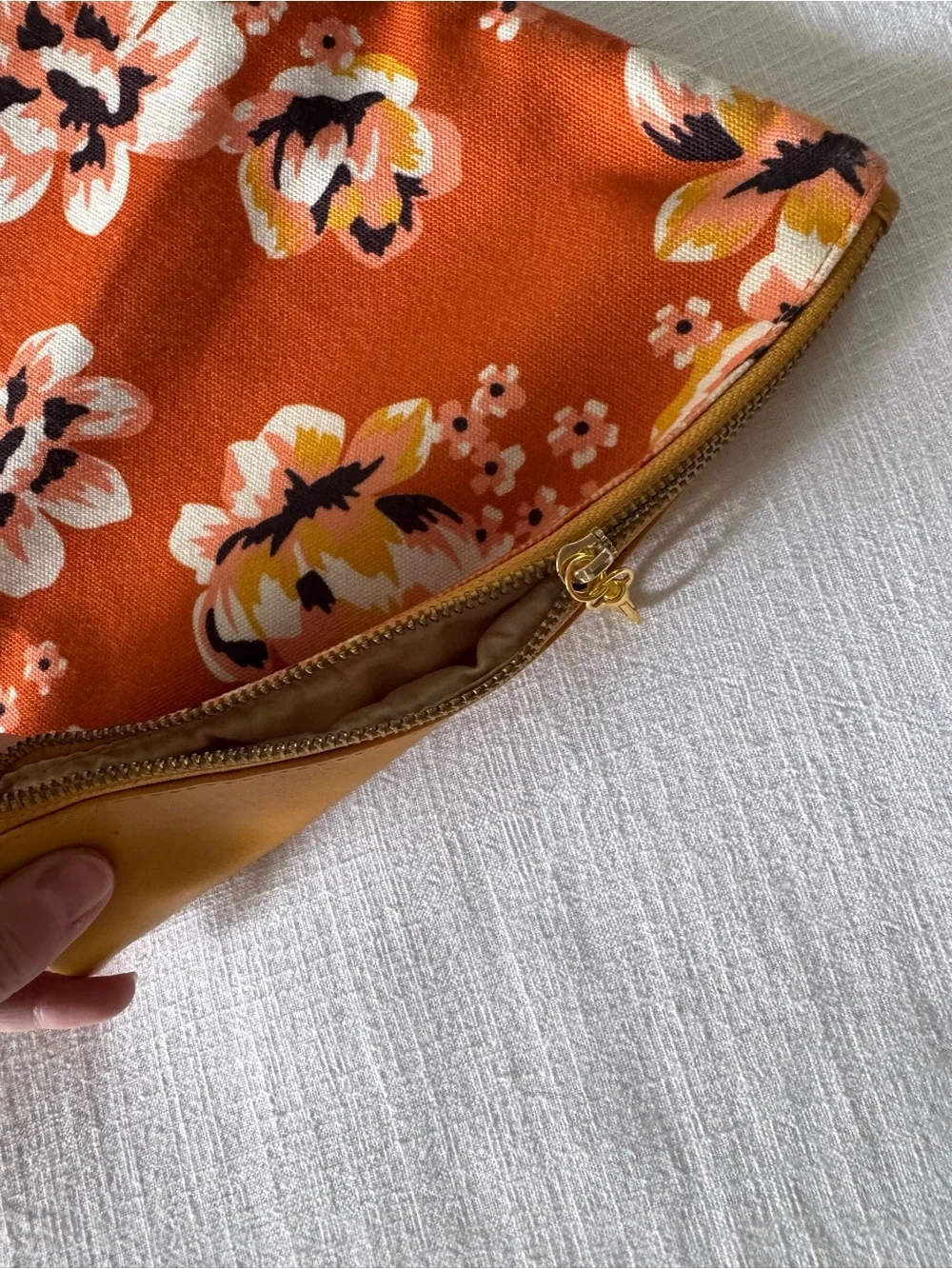 Rachel Pally Orange Floral Reversible Clutch